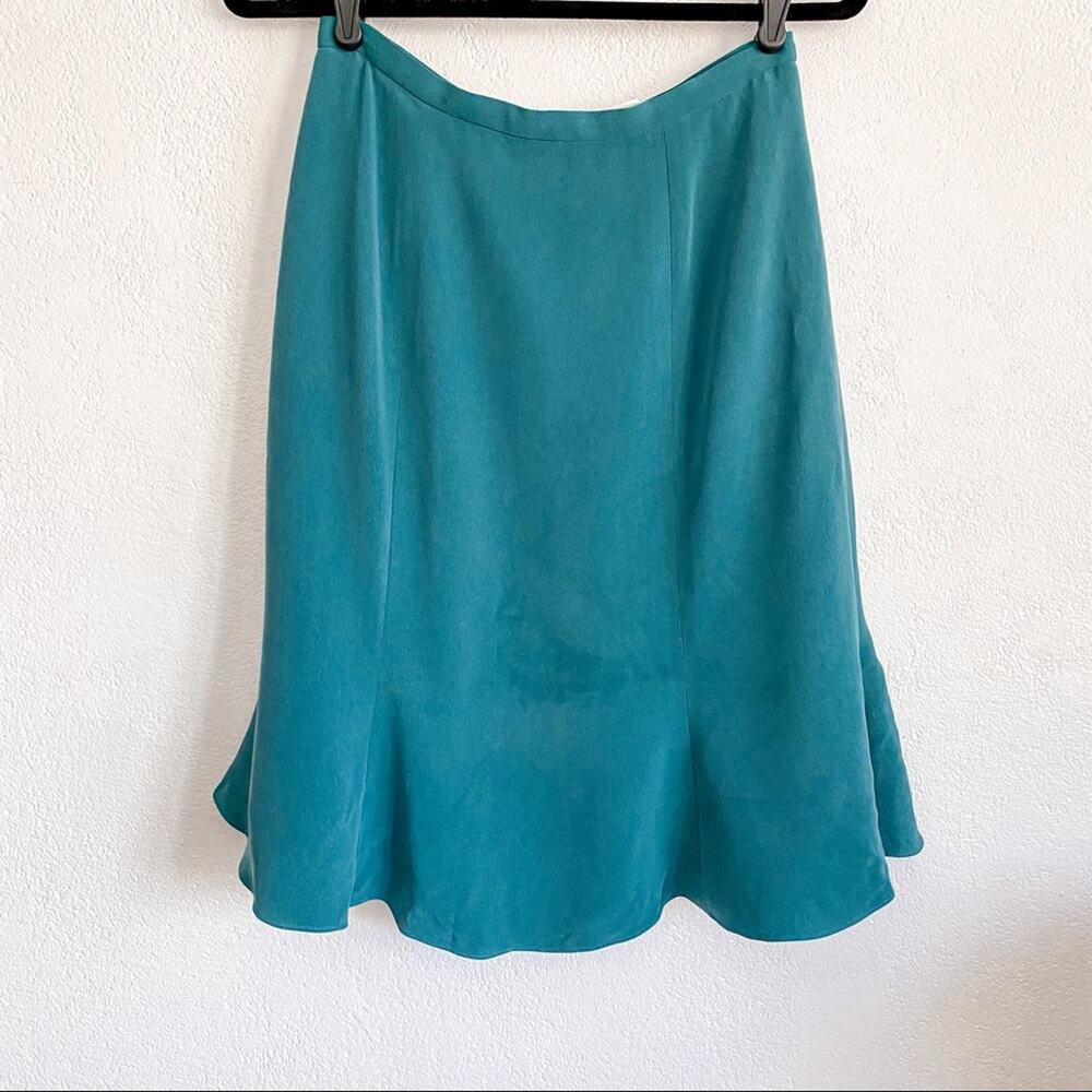 Dana Buchman Ruffle Hem Silk Skirt Size 8